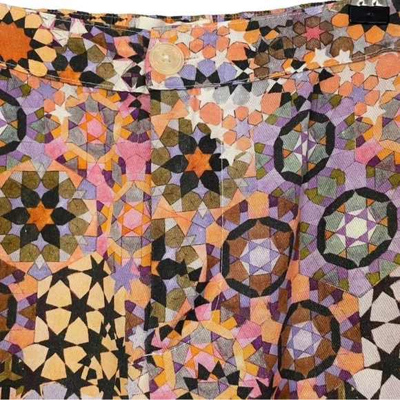 Anthropologie Sz 6 multicolored festival Wide Leg Pants 25” inseam - Picture 5 of 7
